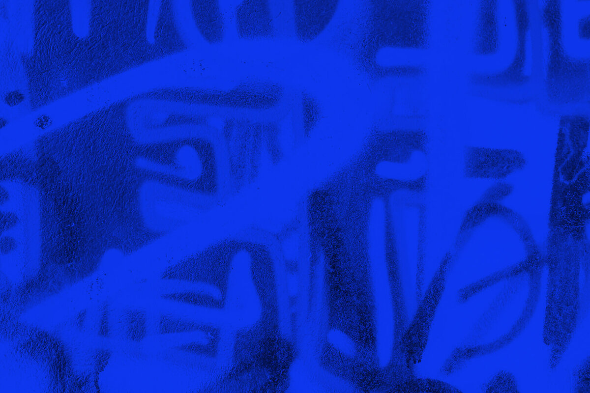 Blue textured background wall